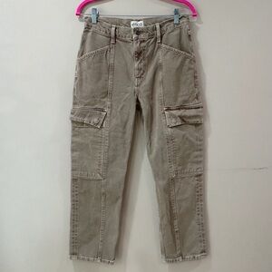 Etica Pax Denim Cargo Ankle Jeans Pockets Mink Brown Mid Rise Utility Women’s 28
